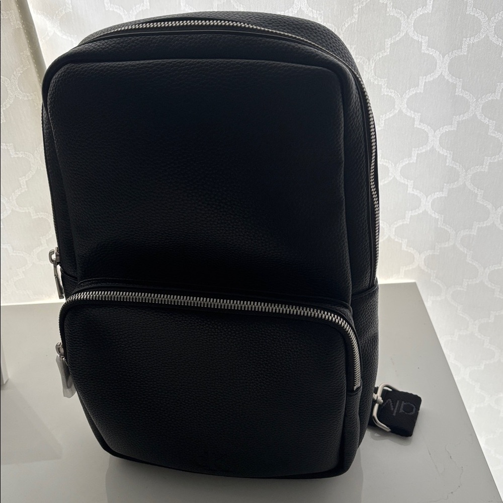 Calvin Klein Black Leather Backpack